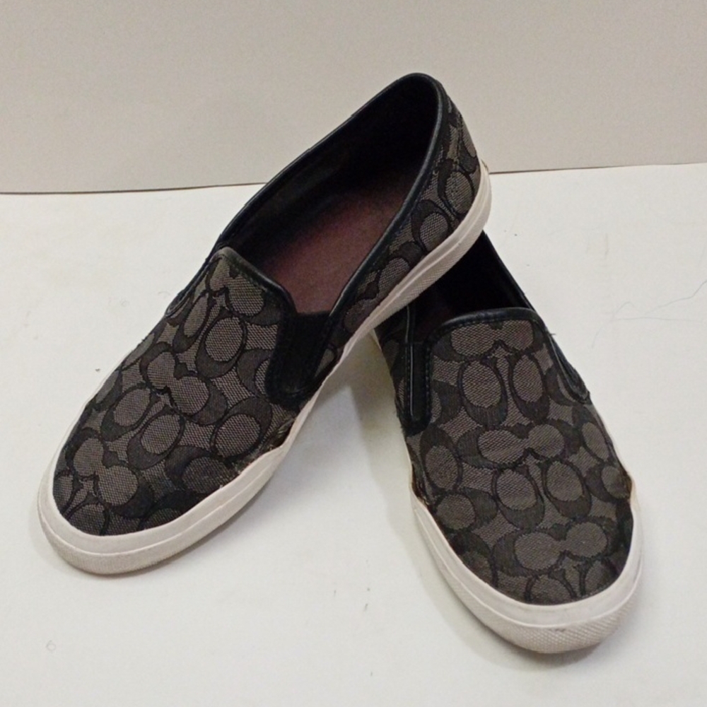 Coach Chrissy Signature Monogram Black and Gray Slip-On Loafers Women's 9.5 - Picture 5 of 16